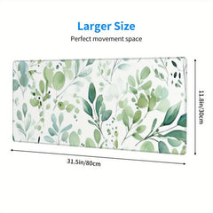 Eucalyptus Watercolor Leaves Desk Pad Protector Mouse Pad Mat Non Slip Rubber