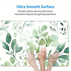 Eucalyptus Watercolor Leaves Desk Pad Protector Mouse Pad Mat Non Slip Rubber