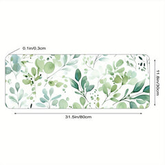Eucalyptus Watercolor Leaves Desk Pad Protector Mouse Pad Mat Non Slip Rubber