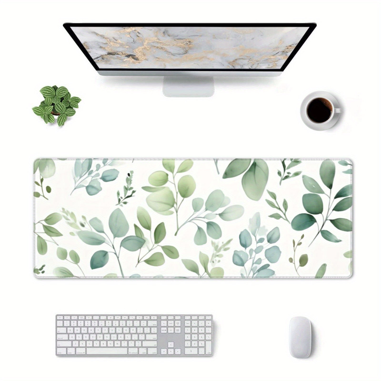 Desk Pad Protector Mouse Pad Mat Eucalyptus Leaves Pattern