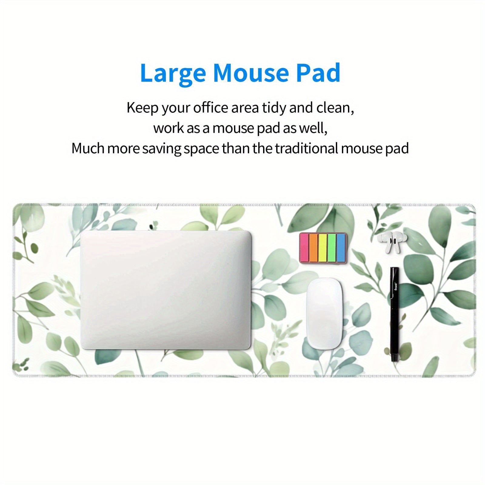 Desk Pad Protector Mouse Pad Mat Eucalyptus Leaves Pattern