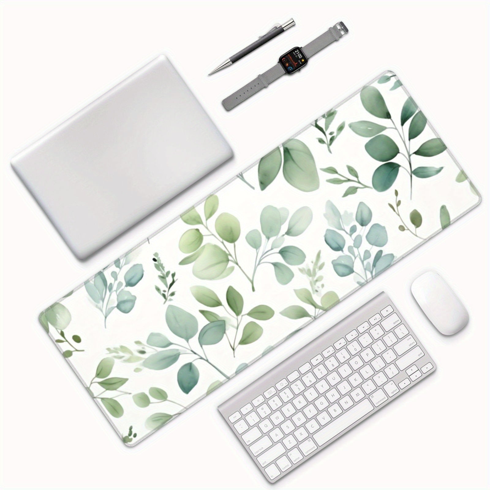 Desk Pad Protector Mouse Pad Mat Eucalyptus Leaves Pattern