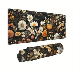 Floral Garden Desk Pad Protector Mouse Pad Mat Non Slip Rubber Desk Mat