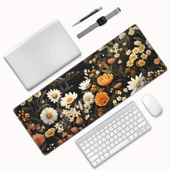 Floral Garden Desk Pad Protector Mouse Pad Mat Non Slip Rubber Desk Mat