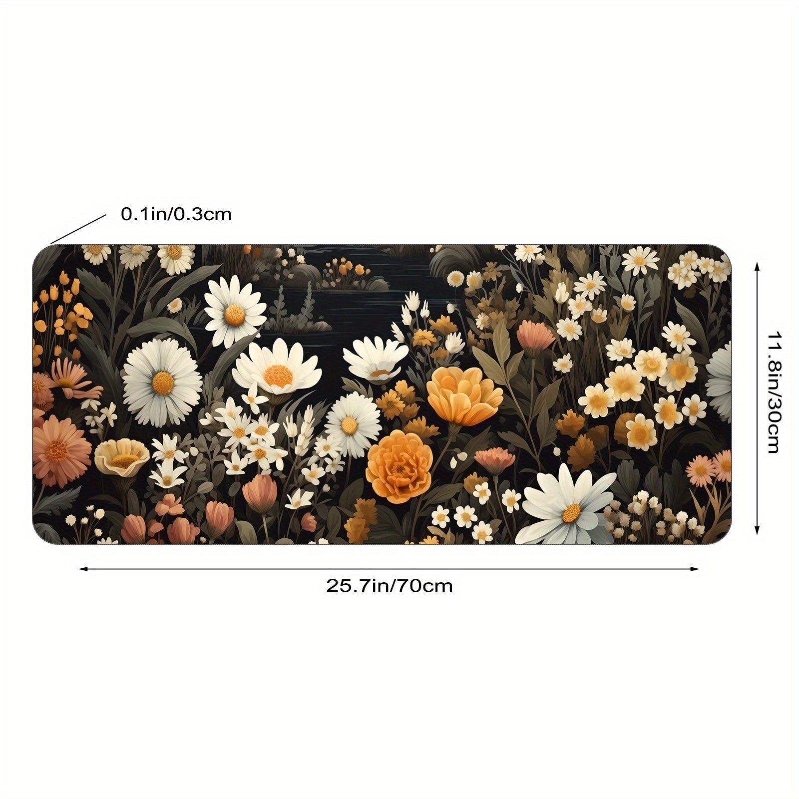 Floral Garden Desk Pad Protector Mouse Pad Mat Non Slip Rubber Desk Mat