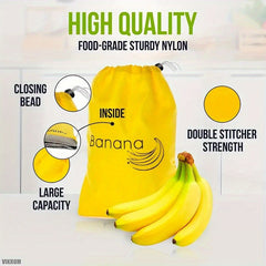 2pcs Yellow Banana Storage Bags Reusable Vegetable Preservation Bags