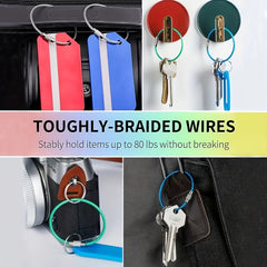10pcs Stainless Steel Keychain Cable Rope for Men