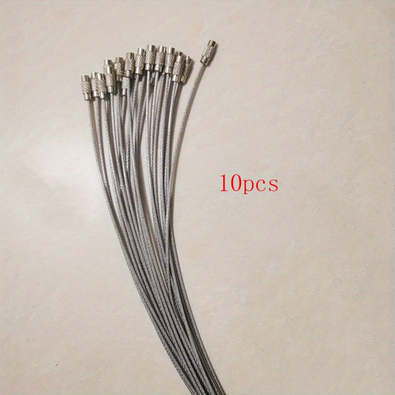10pcs Stainless Steel Keychain Cable Rope for Men