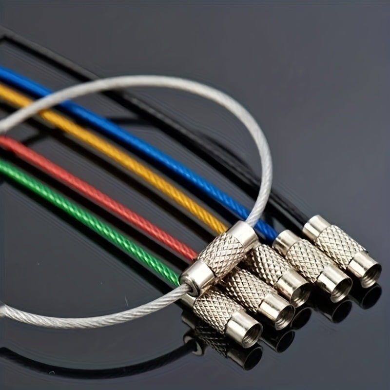 10pcs Stainless Steel Keychain Cable Rope for Men