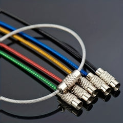 10pcs Stainless Steel Keychain Cable Rope for Men