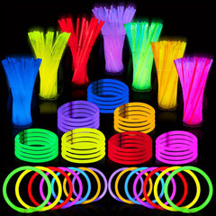 100 Glow in Dark Sticks Neon Party Supplies for Halloween & Christmas