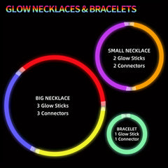 100 Glow in Dark Sticks Neon Party Supplies for Halloween & Christmas