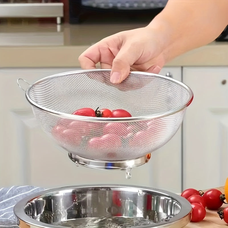 Stainless Steel Draining Basket for Rinsing & Draining