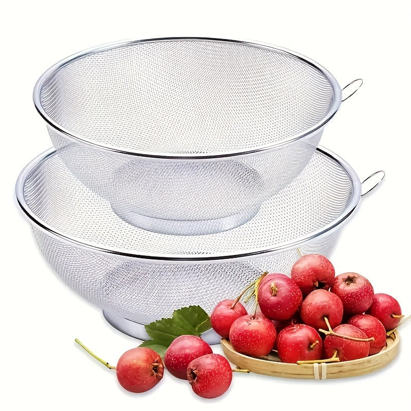 Stainless Steel Draining Basket for Rinsing & Draining