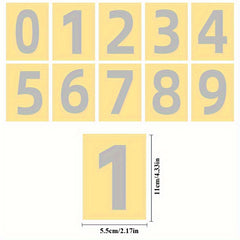 10pcs Reflective Digital Number Sticker