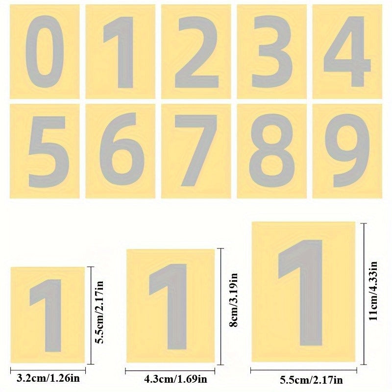10pcs Reflective Digital Number Sticker
