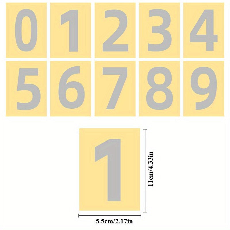 10pcs Reflective Digital Number Sticker