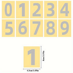 10pcs Reflective Digital Number Sticker