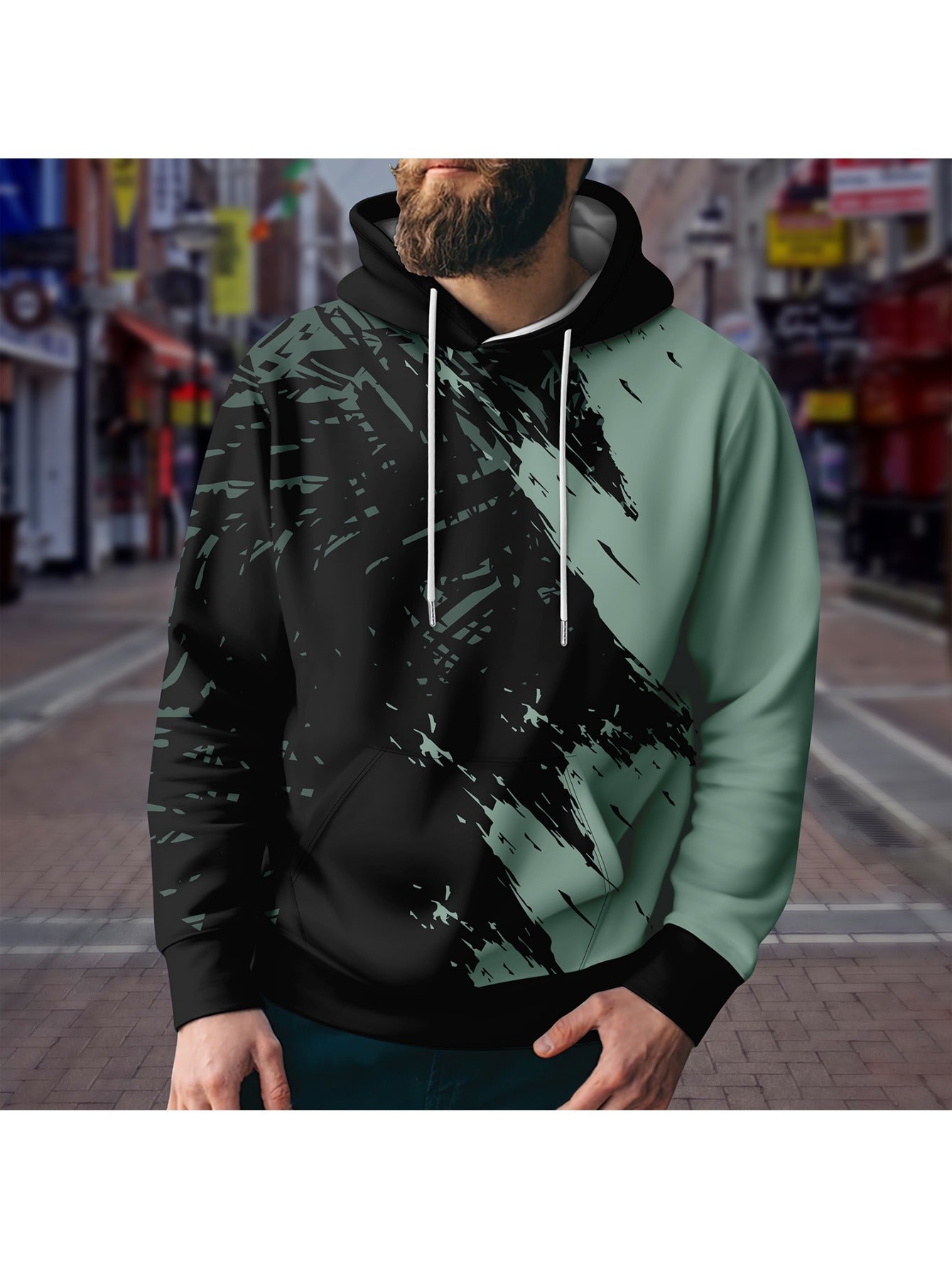 Men's Casual Pullover Hoodie with Kangaroo Pocket