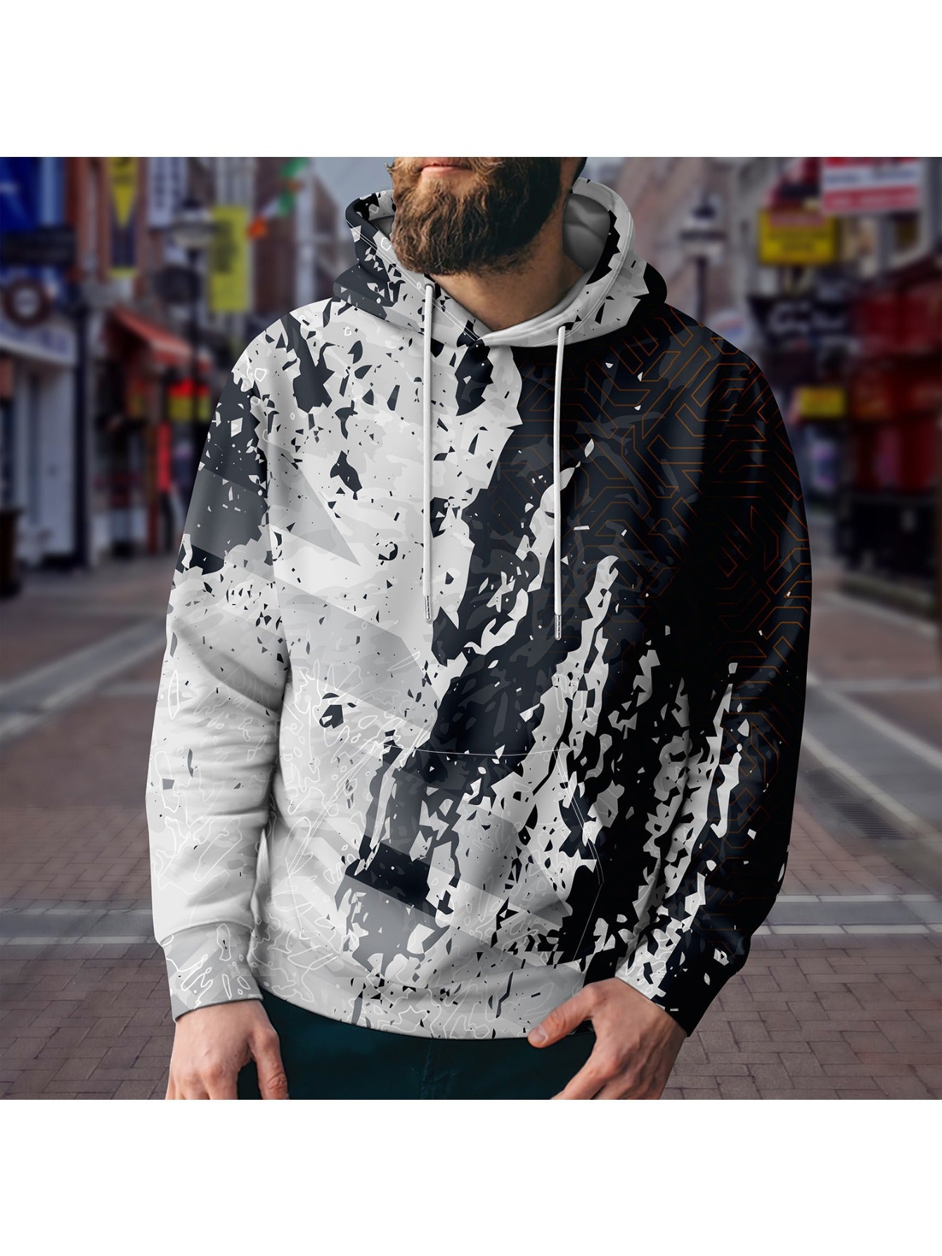 Men's Casual Pullover Hoodie with Kangaroo Pocket