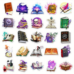 50pcs Witch Magic Book Cartoon Waterproof Stickers DIY Motorcycle Laptop Hel