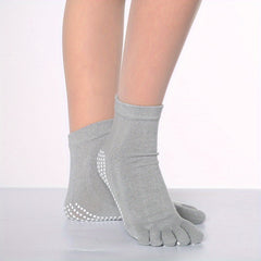 Rainbow Non-slip Yoga Socks Cozy Five Toe Split Knitted Socks