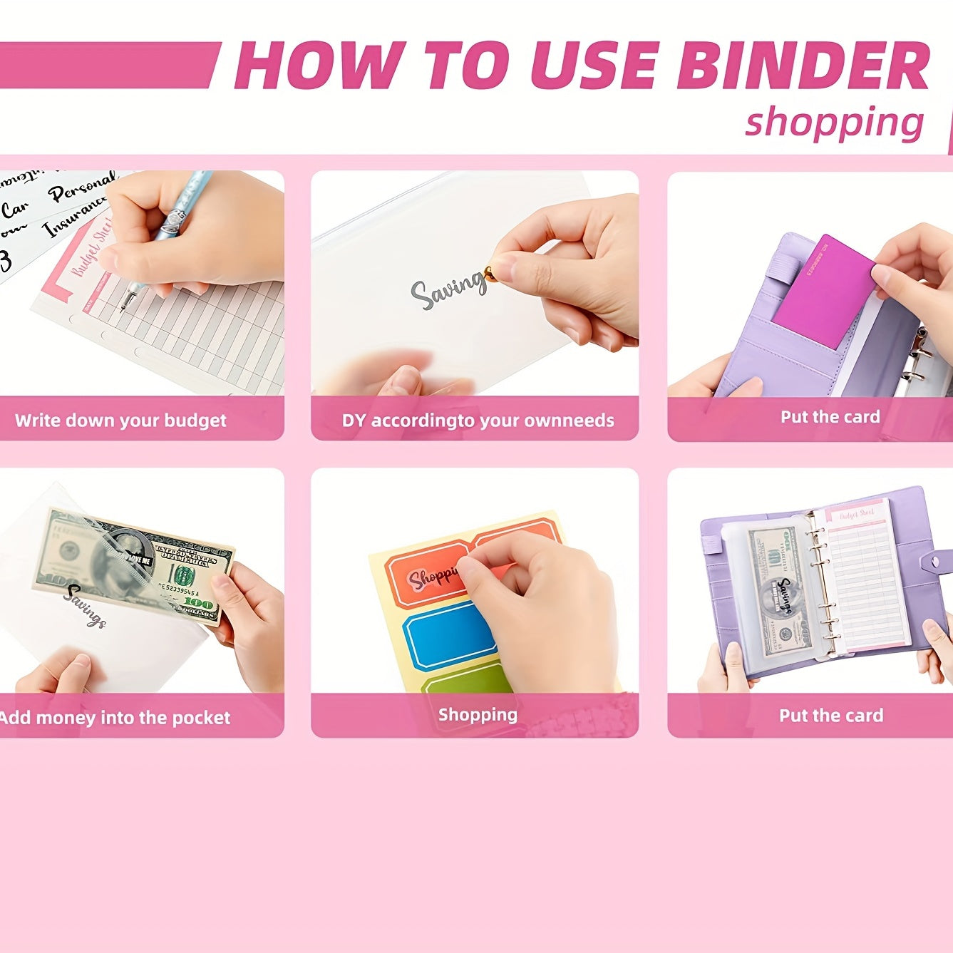 Budget Binder Money Organizer with Cash Envelopes