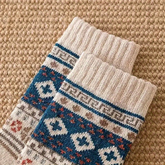 Ethnic Style Vintage Wool Socks for Winter Wear