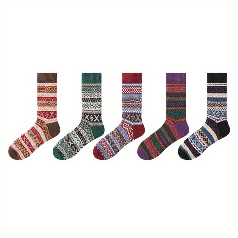 Ethnic Style Vintage Wool Socks for Winter Wear