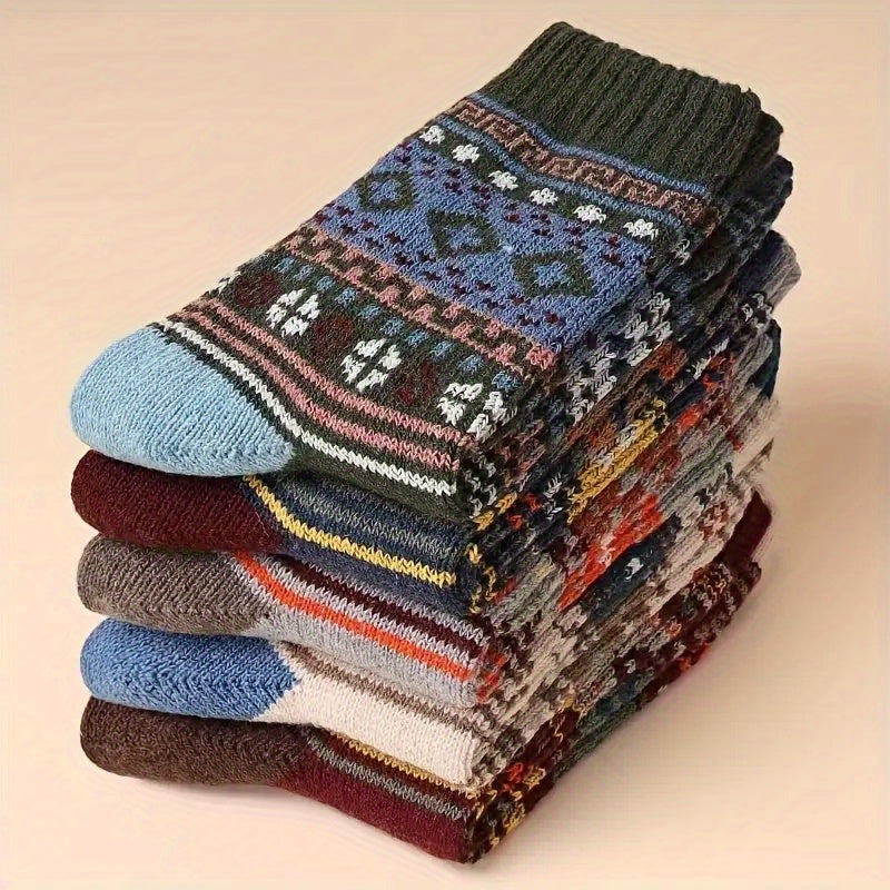 Ethnic Style Vintage Wool Socks for Winter Wear