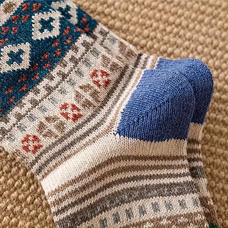 Ethnic Style Vintage Wool Socks for Winter Wear