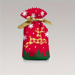 50pcs Christmas Gift Bags With Ribbon Drawstring for Candy Fruit