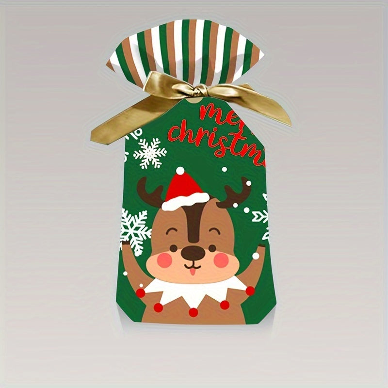 50pcs Christmas Gift Bags With Ribbon Drawstring for Candy Fruit