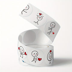 500pcs Hand Heart Round DIY Doodle Stickers Scrapbook Envelope Card Decor