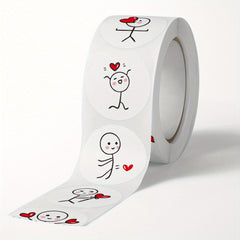 500pcs Hand Heart Round DIY Doodle Stickers Scrapbook Envelope Card Decor