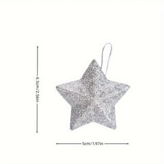 6pcs Christmas Star Hanging Decorations Colorful Christmas Tree Pendants