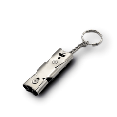 Stainless Steel Whistle Double Tube Lifesaving SOS Whistle