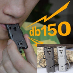 Stainless Steel Whistle Double Tube Lifesaving SOS Whistle