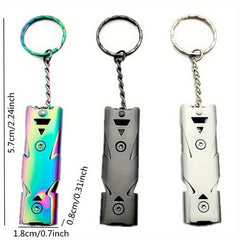 Stainless Steel Whistle Double Tube Lifesaving SOS Whistle