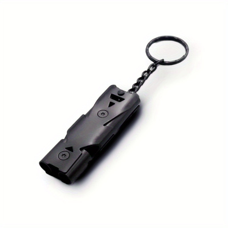 Stainless Steel Whistle Double Tube Lifesaving SOS Whistle