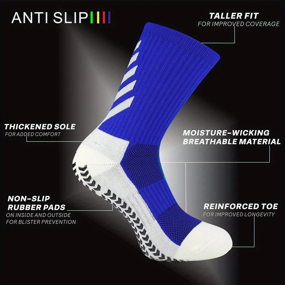 Non Slip Soccer Socks Athletic Breathable Sports Grip Socks