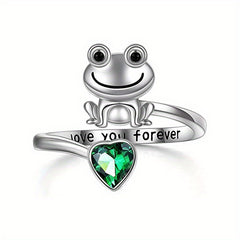 Frog Animal Decor Adjustable Open Ring Party Wear