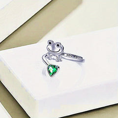 Frog Animal Decor Adjustable Open Ring Party Wear