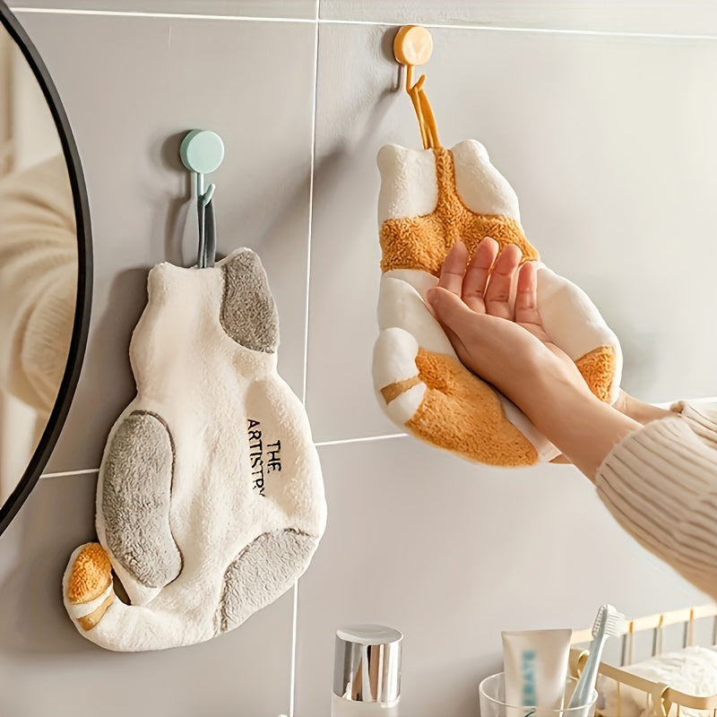 Soft Coral Fleece Hand Towel for Home Kitchen Bathroom
