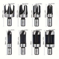 8pcs Countersunk Head Wooden Plug Drill Set