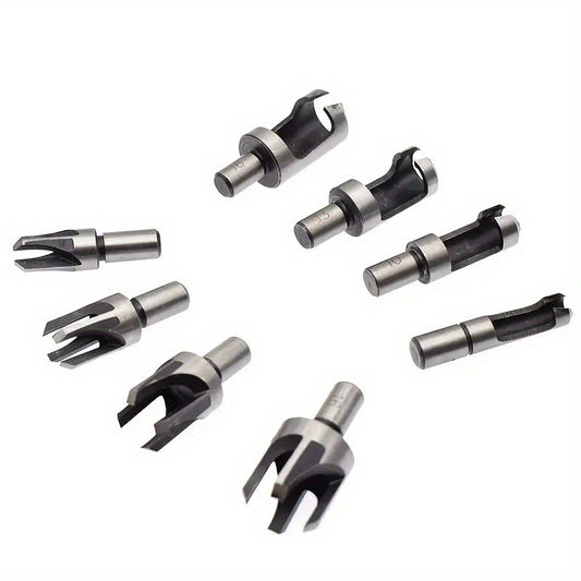 8pcs Countersunk Head Wooden Plug Drill Set