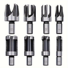 8pcs Countersunk Head Wooden Plug Drill Set