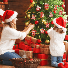 20pcs Red Cartoon Christmas Candy Tree Hanging Decorations with Rope