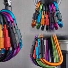 4pcs Aluminum Carabiner Buckle D Ring Key Chain Snap Hook Outdoor Camping