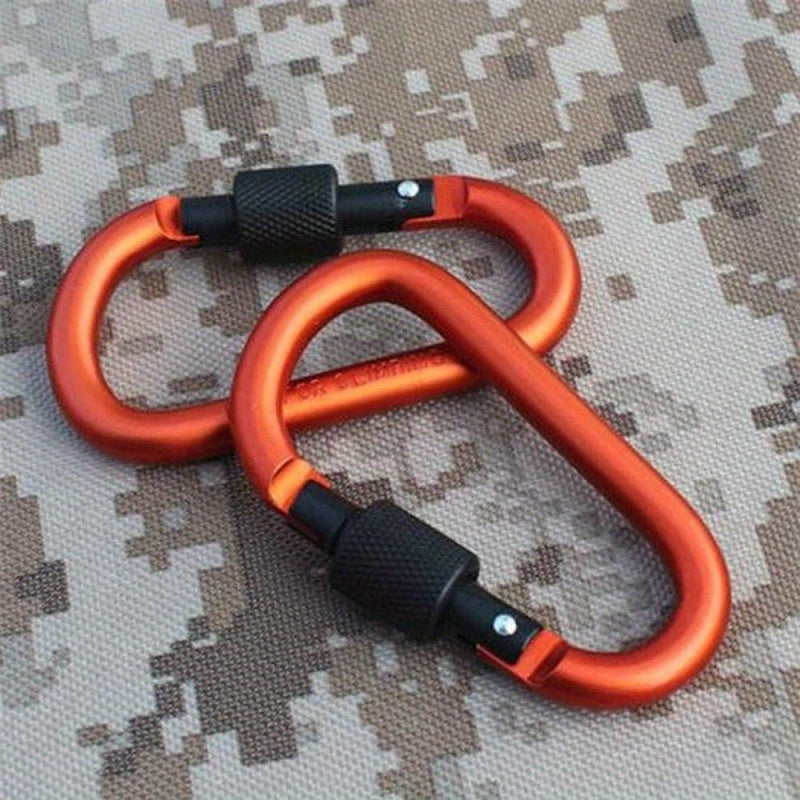 4pcs Aluminum Carabiner Buckle D Ring Key Chain Snap Hook Outdoor Camping